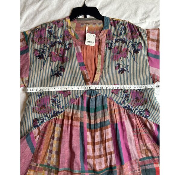Free People NWT Agnes Patchwork Mixed Print Boho Mini Dress - Size M - Picture 4 of 7